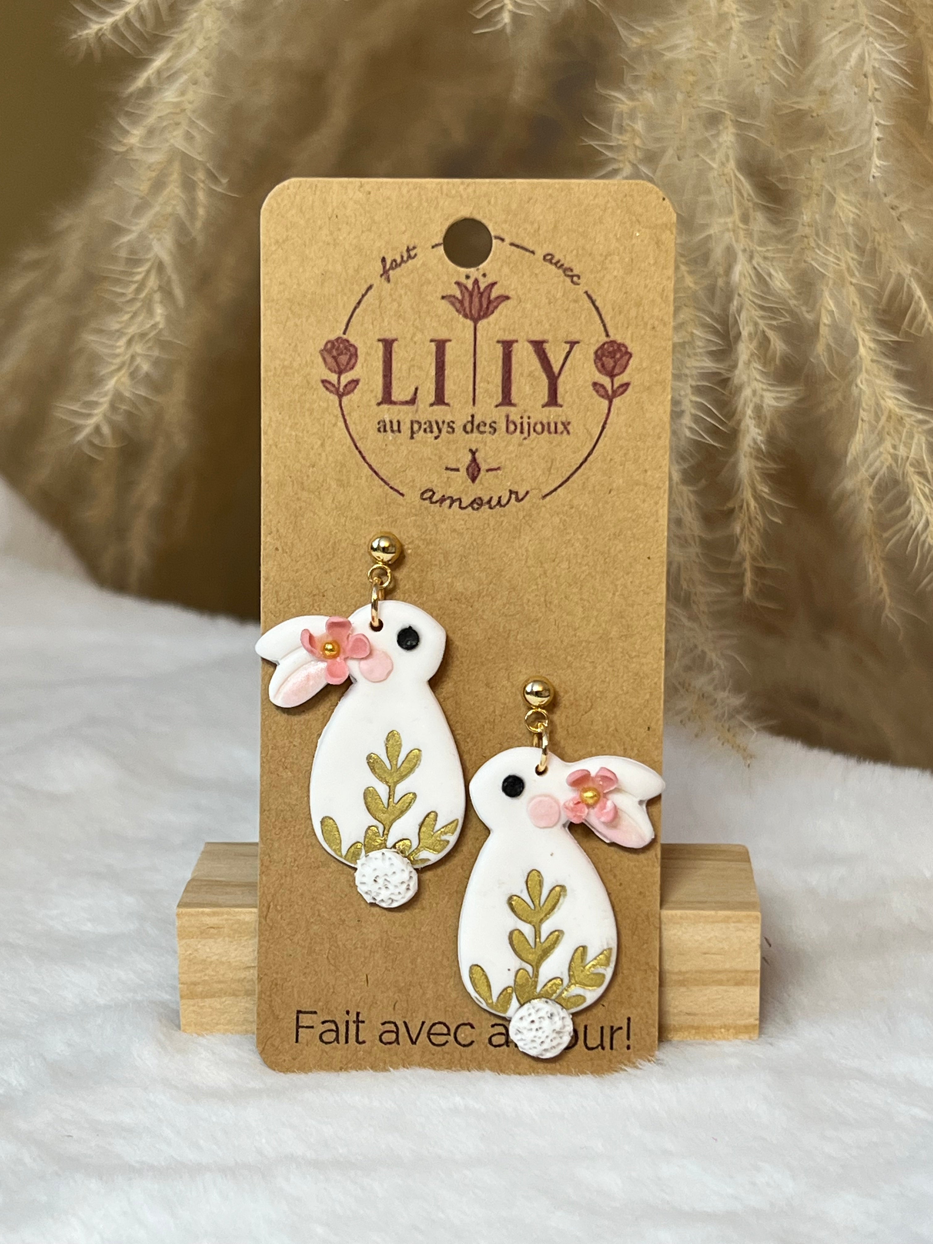 🐰Petit lapin fleuri rose