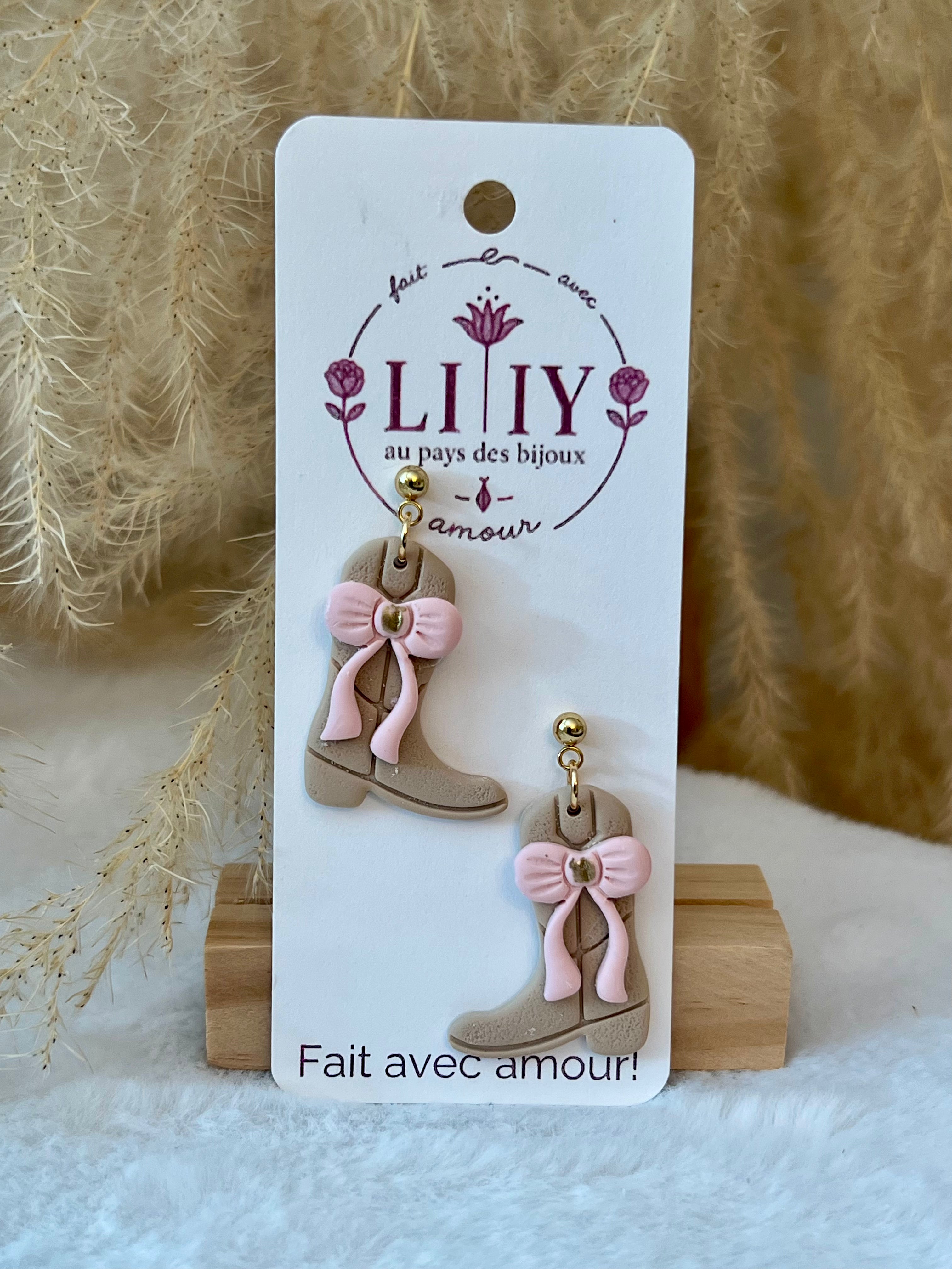 🤠Petite botte cowboy rose
